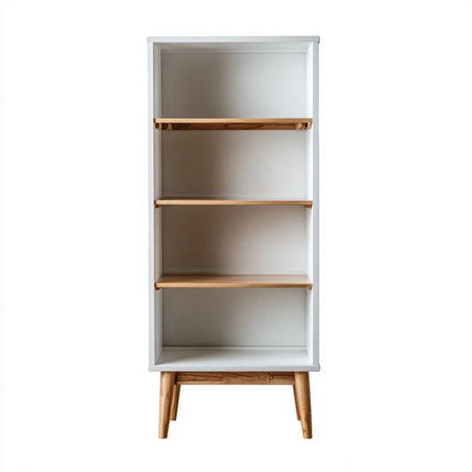 Regał, Biała, otwarta biblioteczka i drewno pigmentowe, 3 półki, 60 x 35 x 180 cm